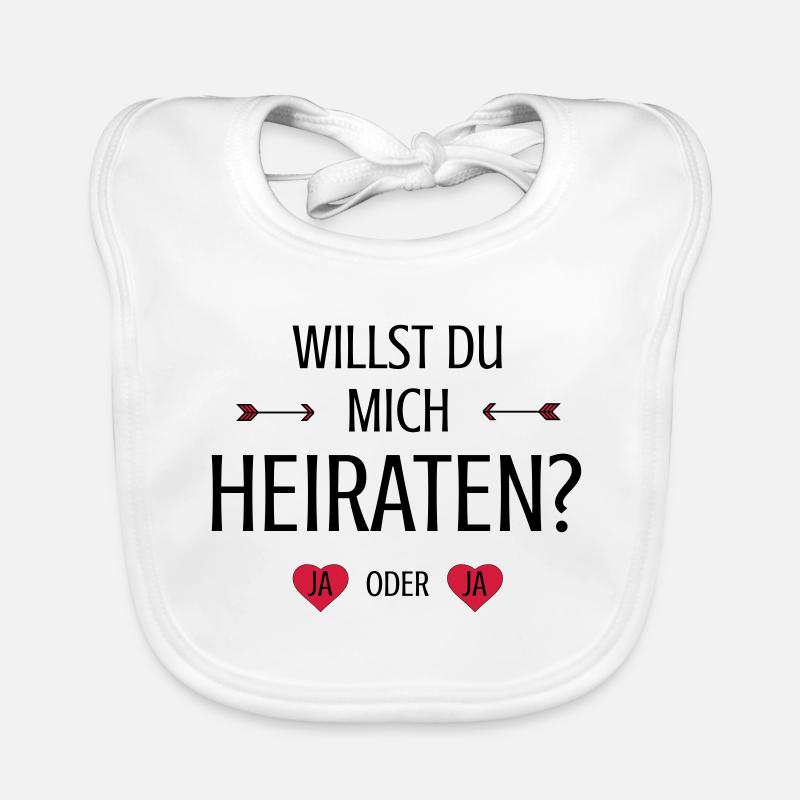 Will you marry me wedding request saying Organic Baby Bibs