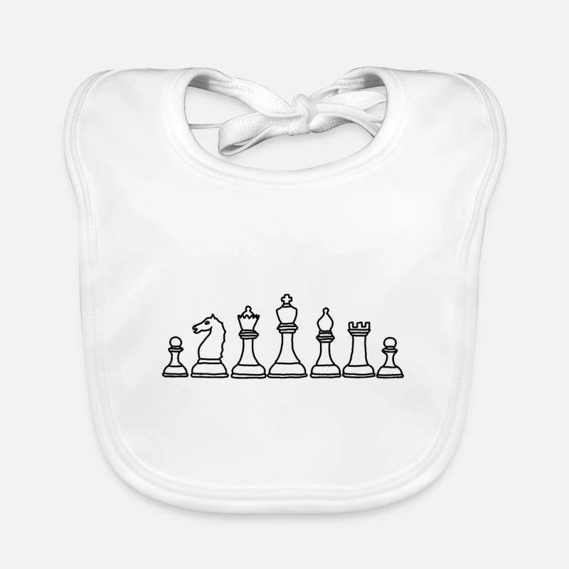 Jeu d'échecs, figures, pièces d'échecs, jeu, dessin Bavoir bio Bébé
