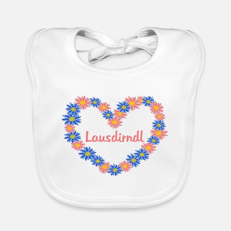 Dirndl Lausdirndl - Organic Baby Bibs - white