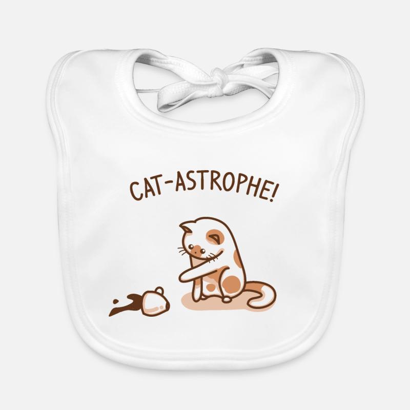 | catastrophe de chat Drôle de chaton - Bavoir bio Bébé - blanc
