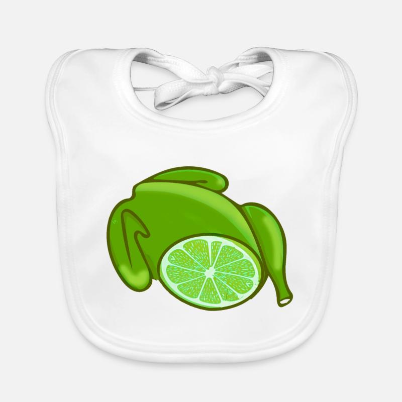chicken,chicken,lime,lemon chicken,comic Organic Baby Bibs
