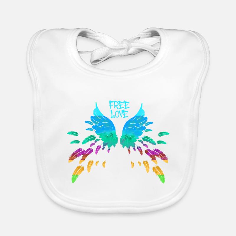 ailes colorées, ailes d’ange, ailes d’ange, amour libre Bavoir bio Bébé