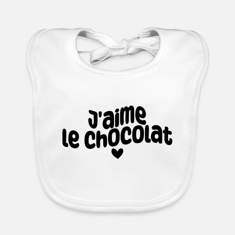 j'aime le chocolat Bavoir bio Bébé