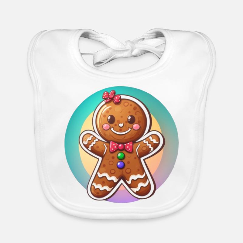 Gingerbread Christmas mascot Organic Baby Bibs