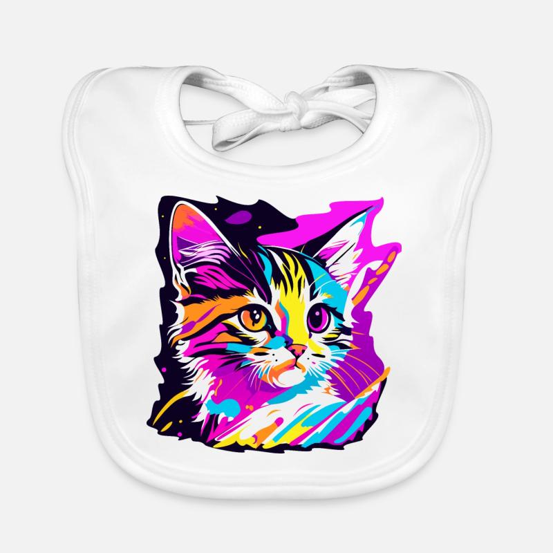 farbige Kätzchen, Katze Baby Bio-Lätzchen