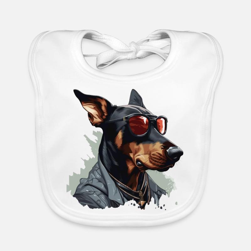Urbaner Protektor | Dobermann-Graffiti Baby Bio-Lätzchen