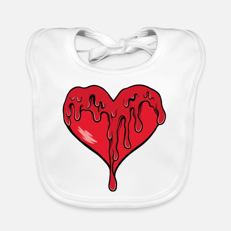 Schmelzendes Herz Rot Baby Bio-Lätzchen