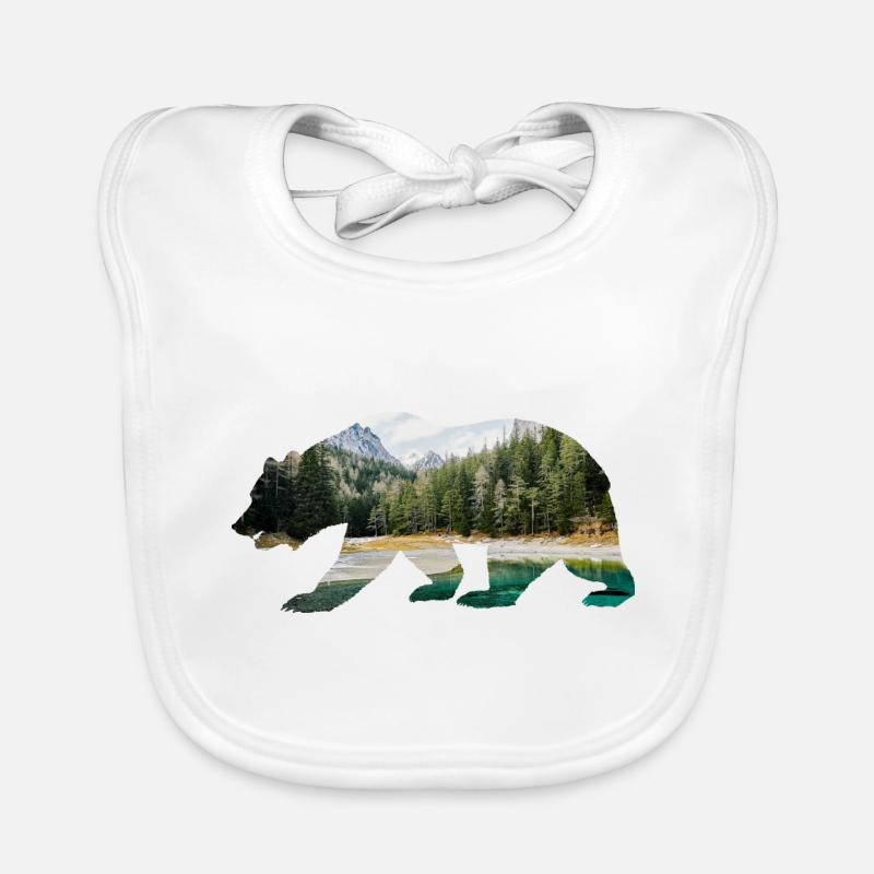 Forêt d'ours Canada Alpes Bavoir bio Bébé