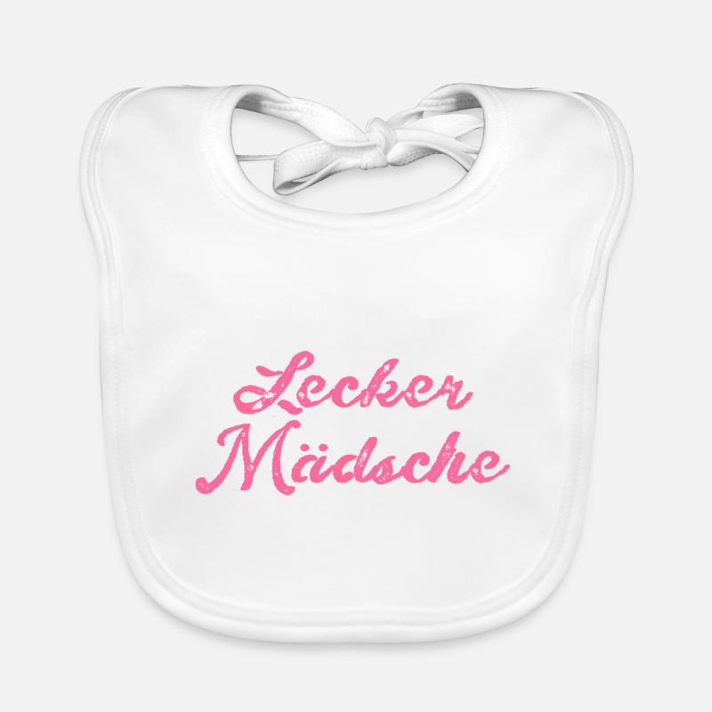 lecker mädsche,mädchen,köln,typo,schrift Baby Bio-Lätzchen