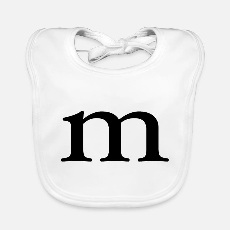 Buchstabe M - Baby Bio-Lätzchen - Weiß