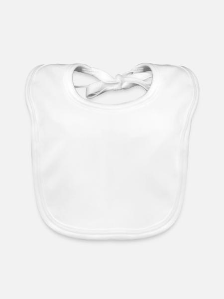 Name, font,white,rocky - Organic Baby Bibs - white - Front