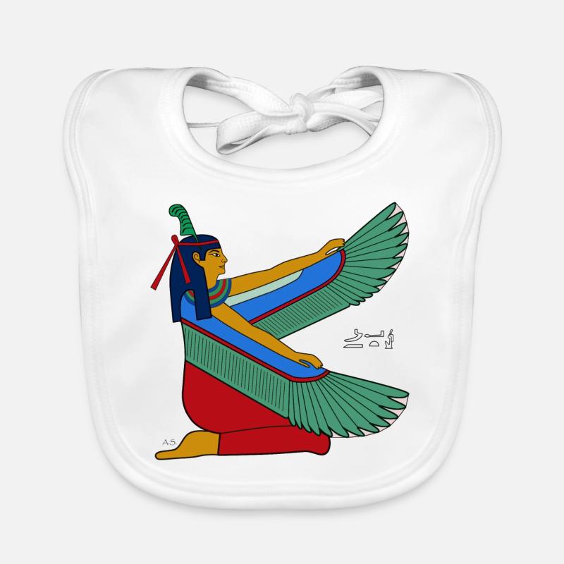 Maat I déesse égyptienne antique - Bavoir bio Bébé - blanc