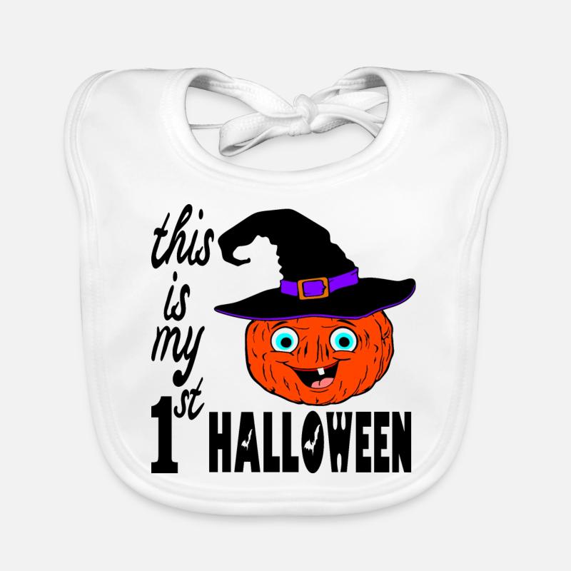 La première citrouille d’Halloween de bébé Bavoir bio Bébé