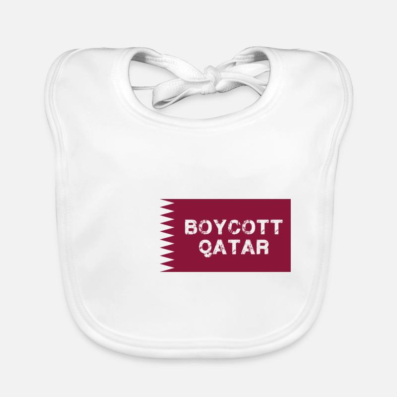 Boycott Qatar, Qatar, Drapeau, Coupe du Monde Bavoir bio Bébé