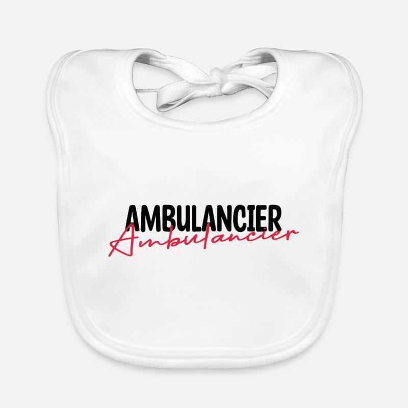 Ambulancier. Bavoir bio Bébé