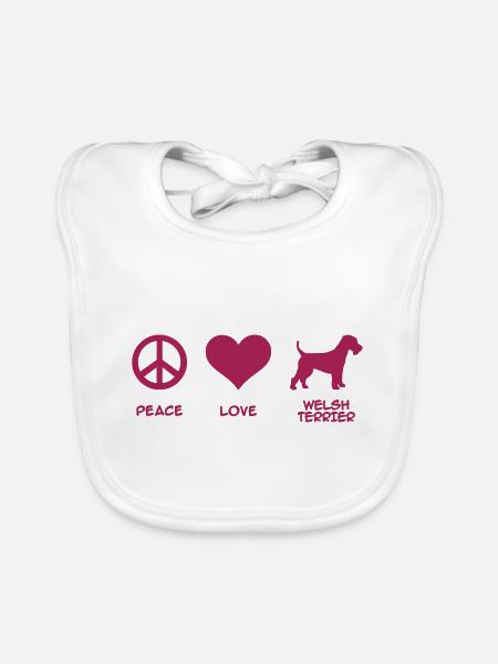 Welsh Terrier - Organic Baby Bibs - white - Front