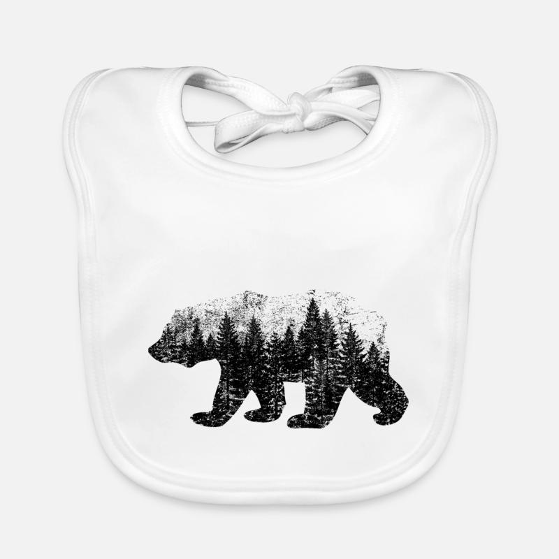 Ours (bois, utilisé) Bavoir bio Bébé