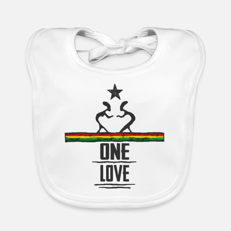 one love reggae - Baby Bio-Lätzchen - Weiß