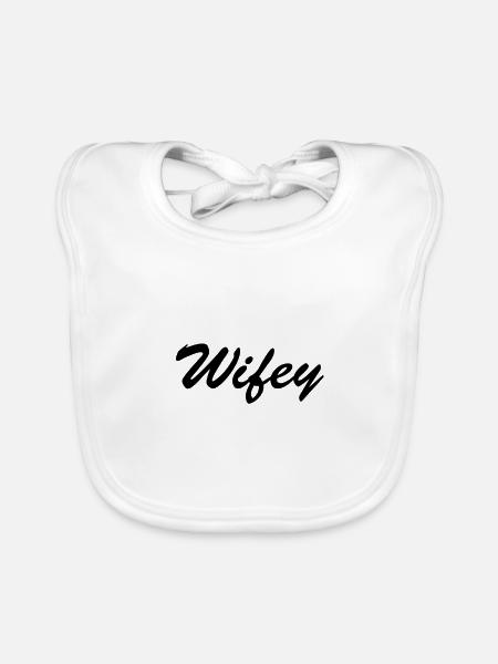 WIFEY - Bavoir bio Bébé - blanc - Devant