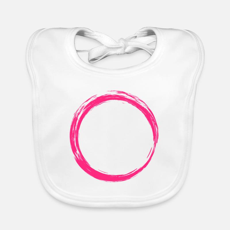 Circle Symbol Design Pink Organic Baby Bibs