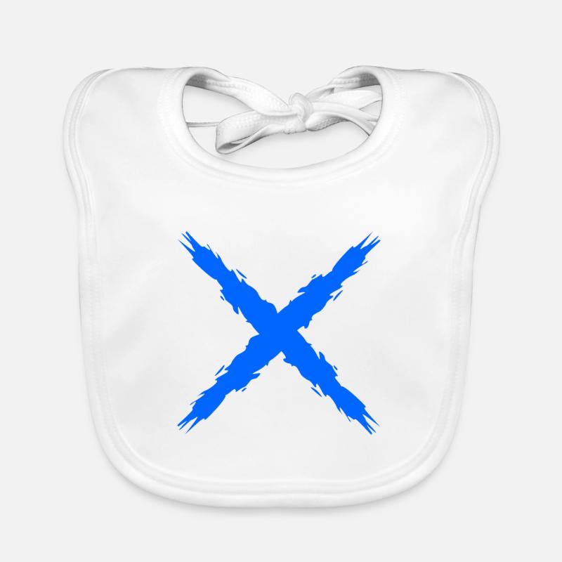 Cross symbol design vector brush blue gift Organic Baby Bibs