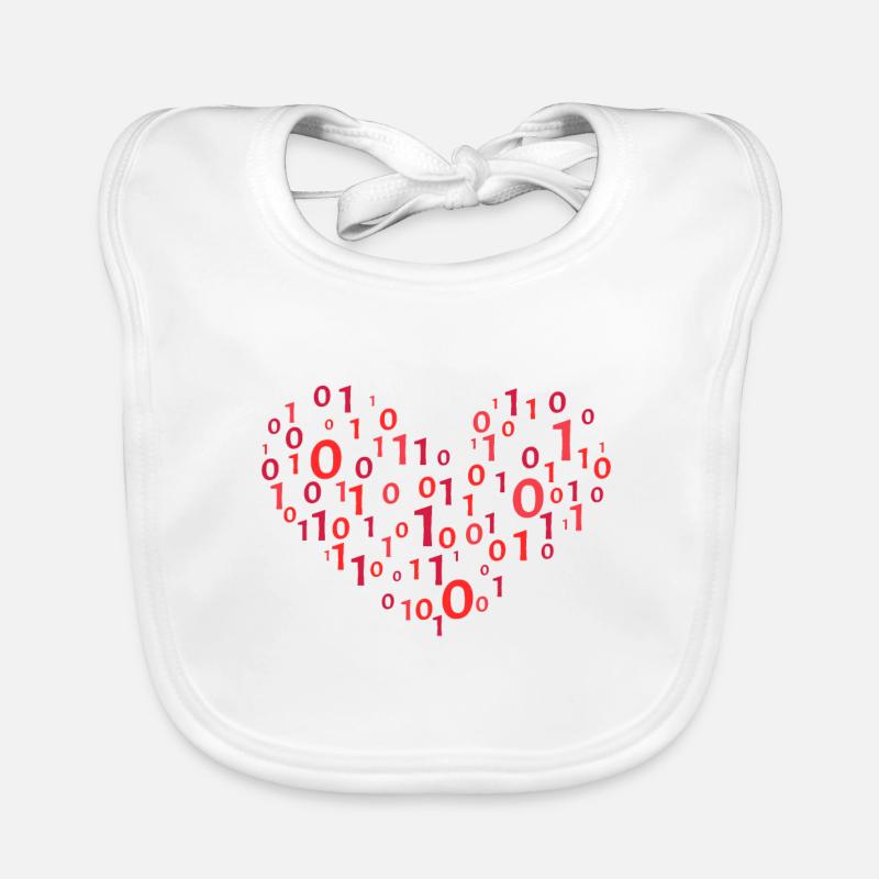 Herz Binär Kodierung Informatik Programmierer Baby Bio-Lätzchen