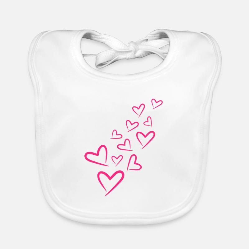 Hearts heart pattern Organic Baby Bibs