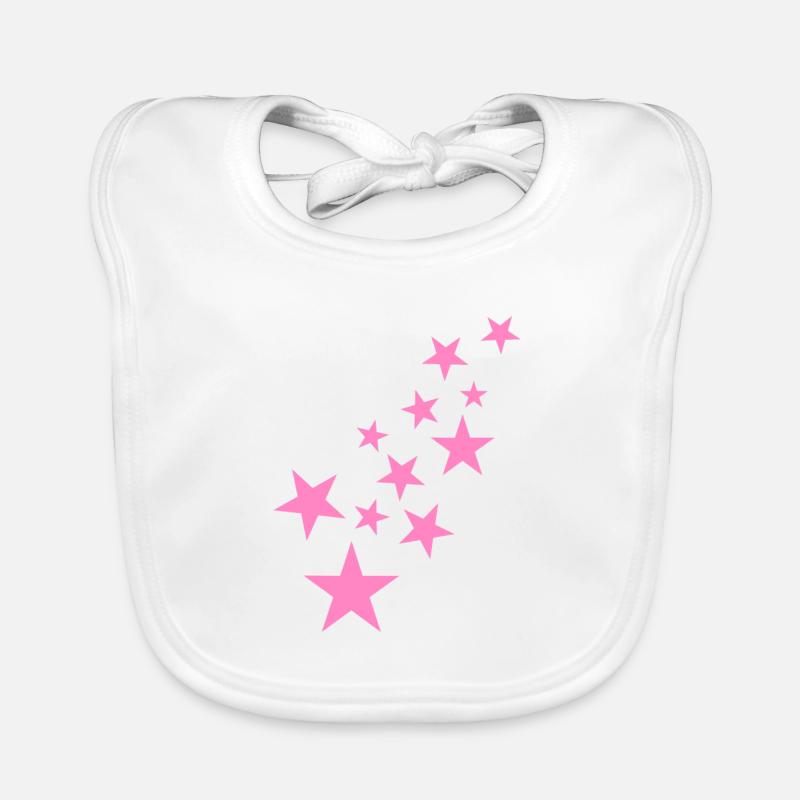 Star asterisk pattern icon pink Organic Baby Bibs