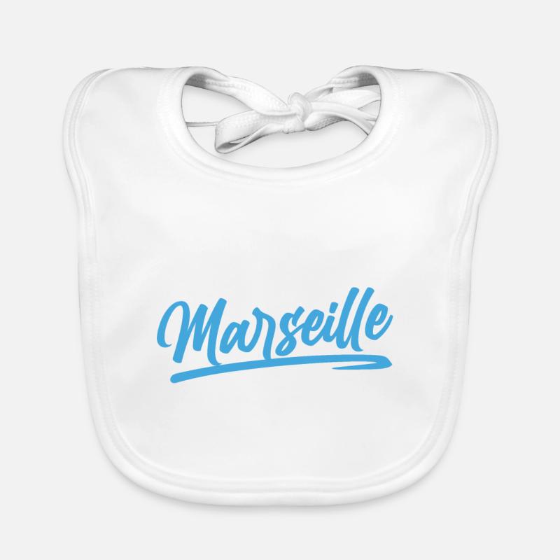 Marseille - Bavoir bio Bébé - blanc