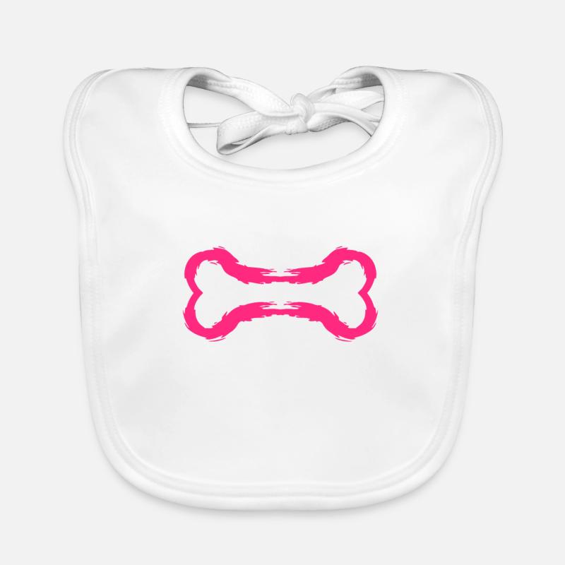 Dog icon bone brush pink Organic Baby Bibs