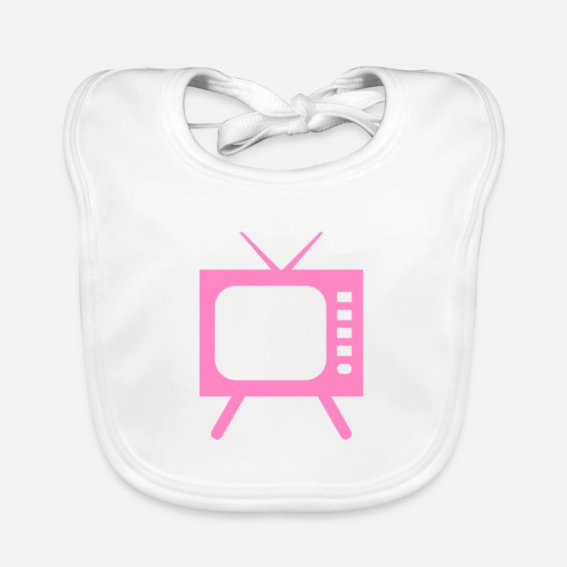 Fernseher - TV - Baby Bio-Lätzchen - Weiß