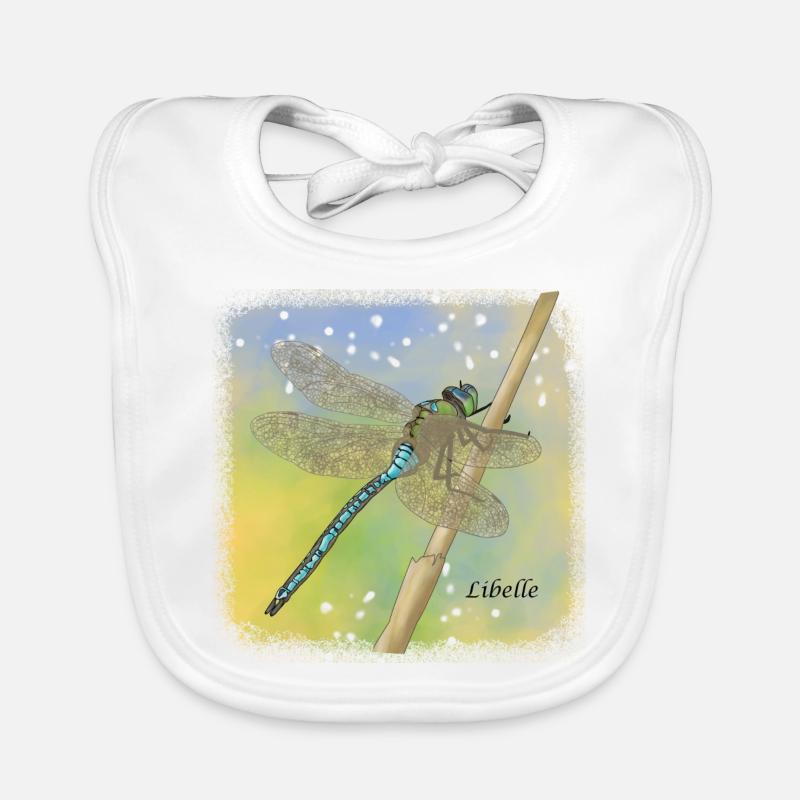 libellule - Bavoir bio Bébé - blanc