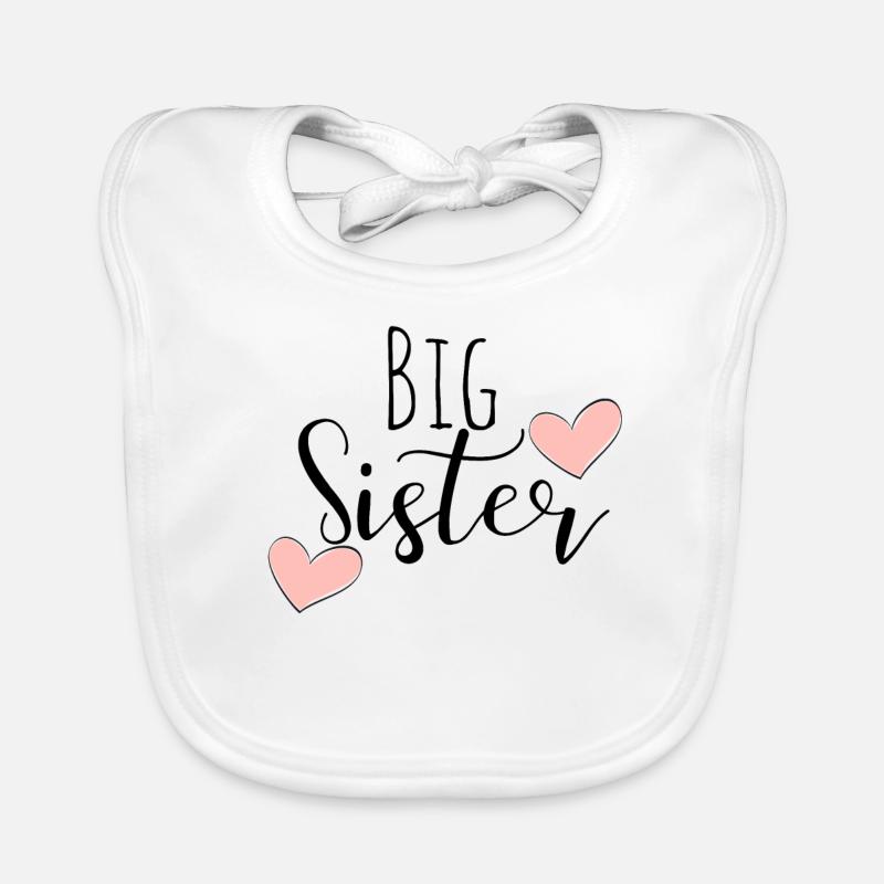 Grande soeur cadeau soeurs - Bavoir bio Bébé - blanc
