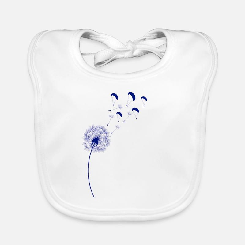 Rainbow Dandelion Paraglider Bleu Bavoir bio Bébé