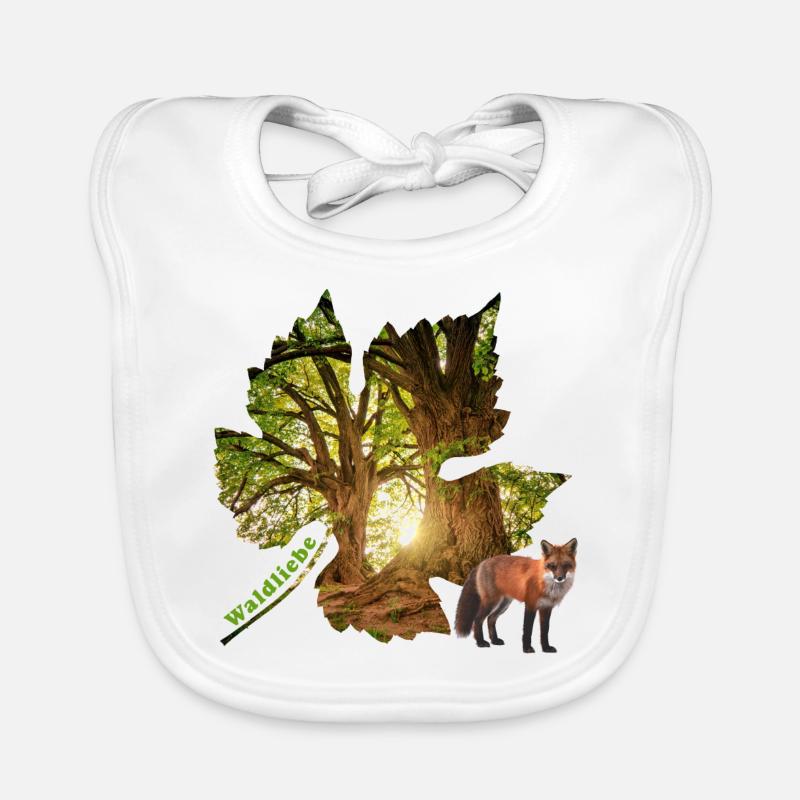 Forêt 48 avec renard Bavoir bio Bébé