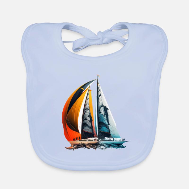 Segelschiffe bei einer Regatta Baby Bio-Lätzchen