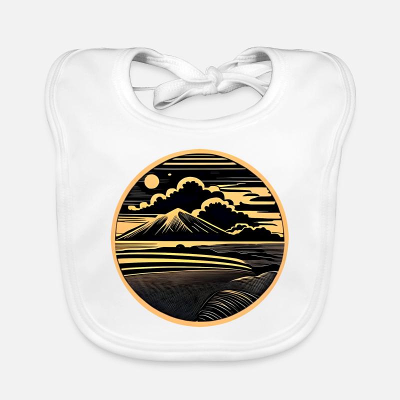 Vintage Beach Landscape bb Bavoir bio Bébé