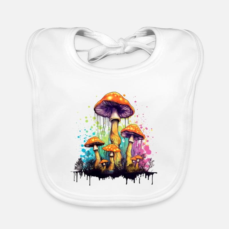 Psycho Champignons Bavoir bio Bébé