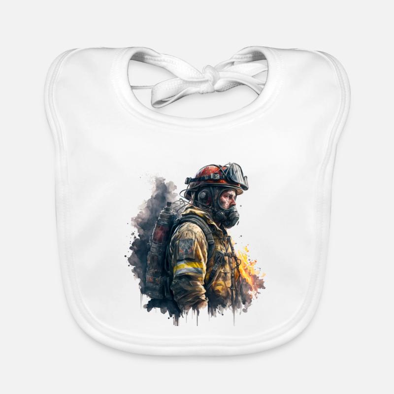 Feuerwehrmann im Einsatz Baby Bio-Lätzchen