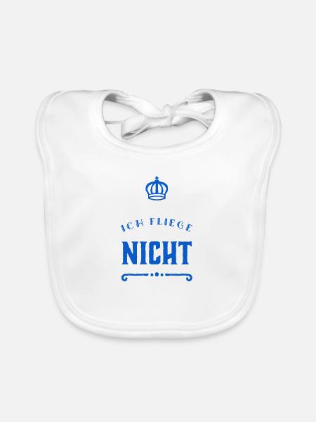 keine Lust zu fliegen - Baby Bio-Lätzchen - Weiß - Vorne