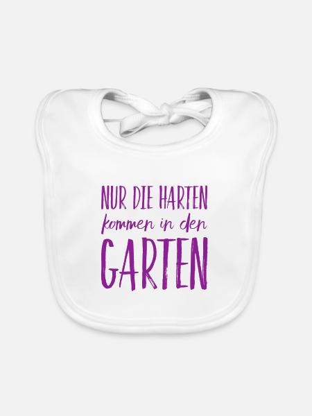 ich möchte in den Garten - Baby Bio-Lätzchen - Weiß - Vorne