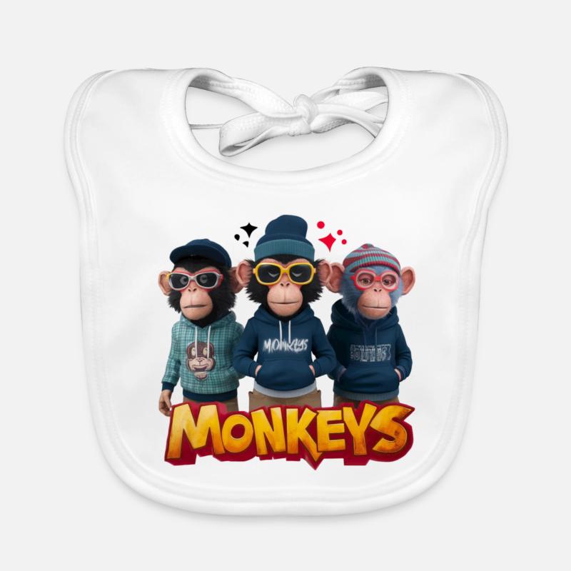 Monkeys 2 Bavoir bio Bébé