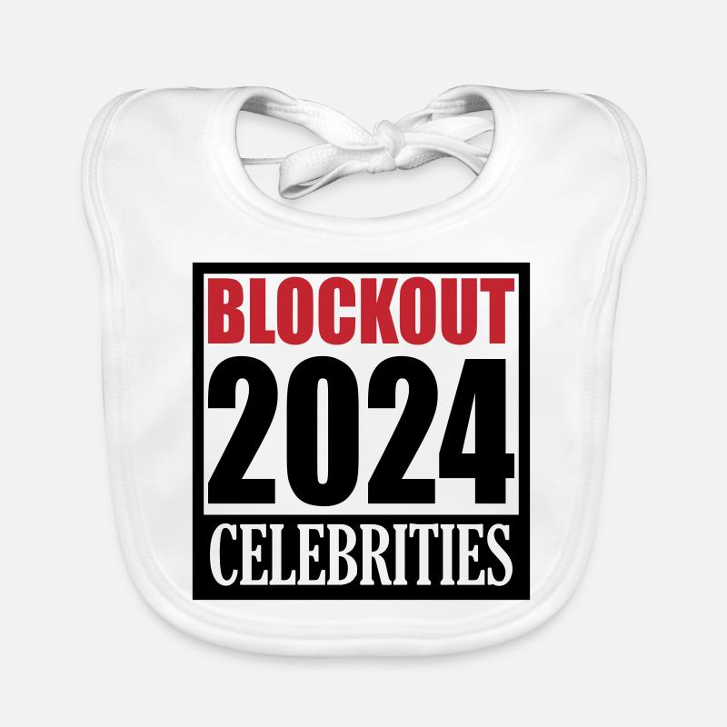 Blockout Célébrités 2024 | Les couleurs peuvent être changées - Bavoir bio Bébé - blanc