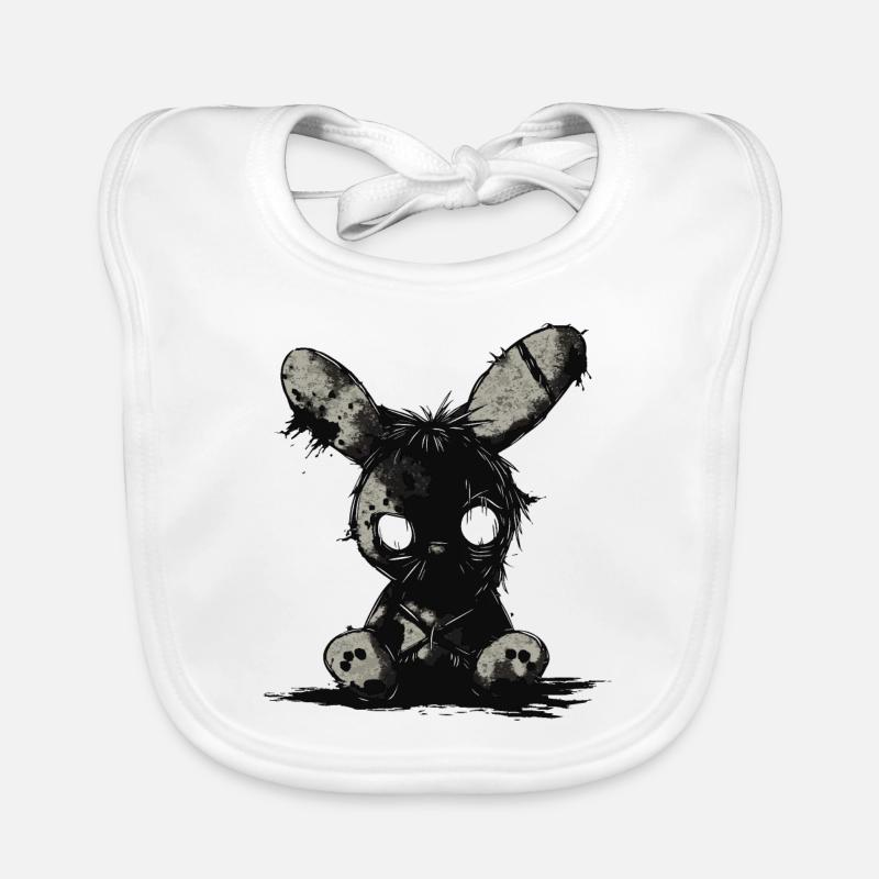 Cute Creepy Rabbit Organic Baby Bibs