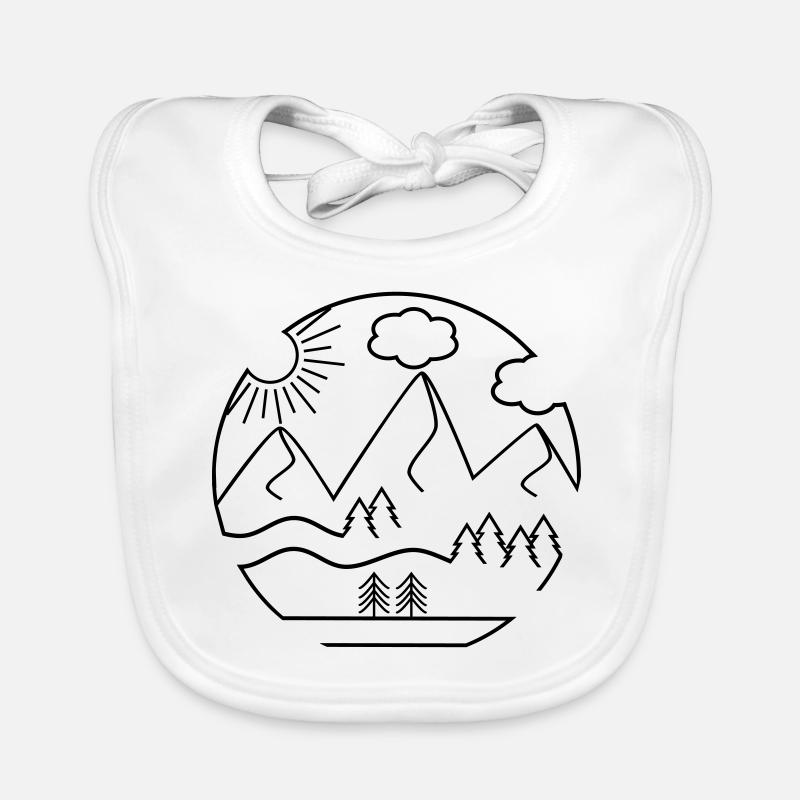 Montagnes - Bavoir bio Bébé - blanc