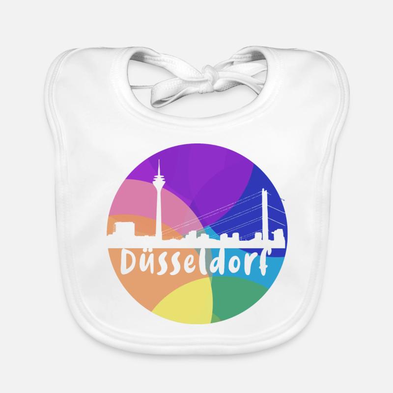 düsseldorf,skyline,kreis,bunt,regenbogen Baby Bio-Lätzchen