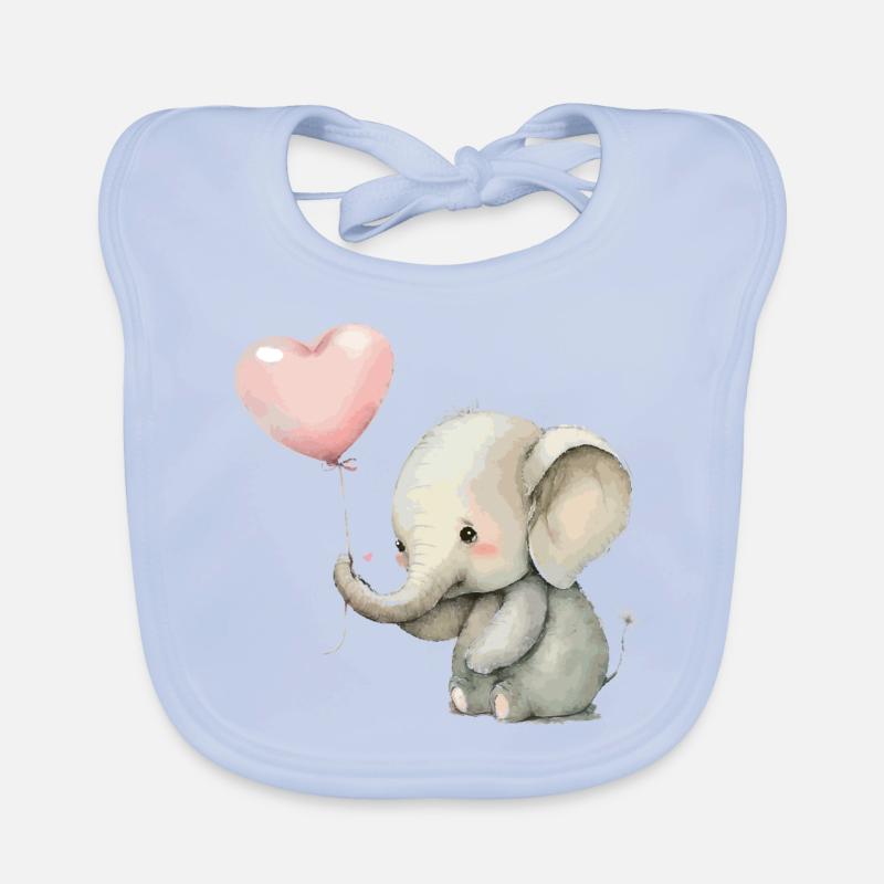 Petit éléphant avec ballon Bavoir bio Bébé