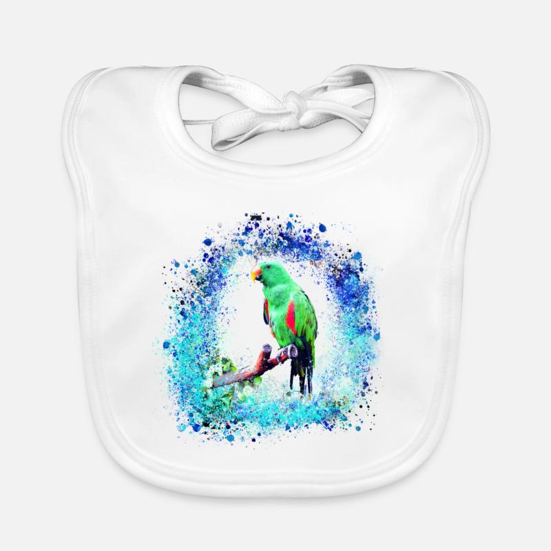 sittich ara,,bird,graffiti,mint,blue,brush,spray Organic Baby Bibs