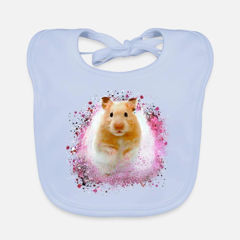 hamster, graffiti, peinture, rose, hamster doré Bavoir bio Bébé