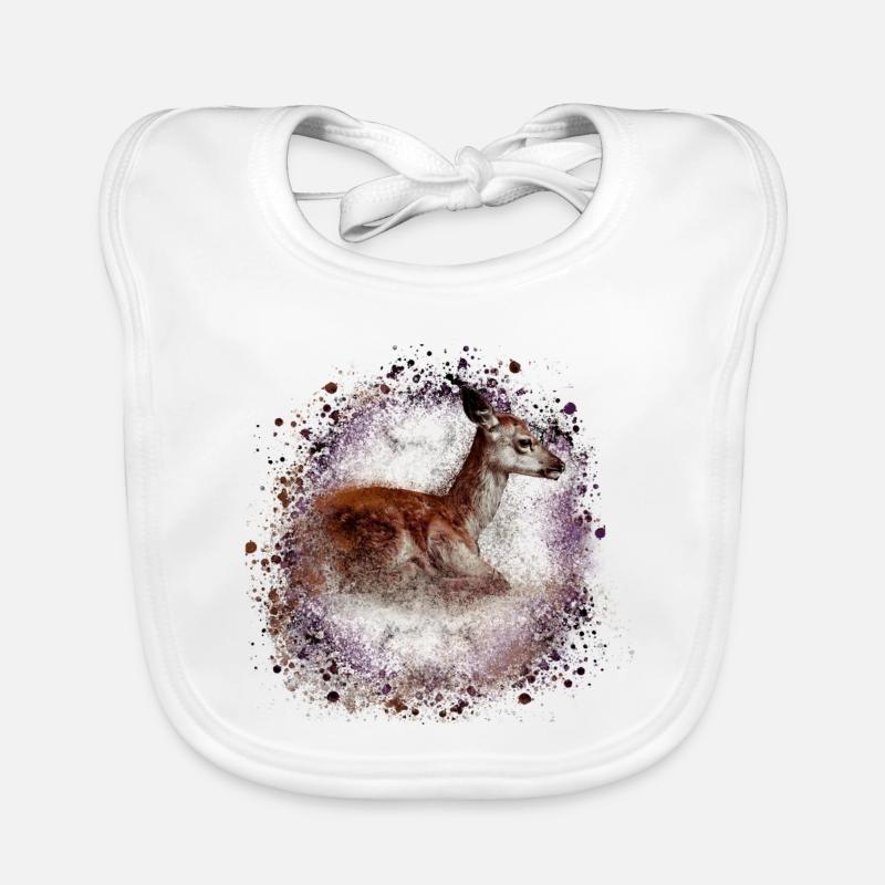 deer ,brown,wild,fawn,graffiti,bambi,fawn,foal Organic Baby Bibs
